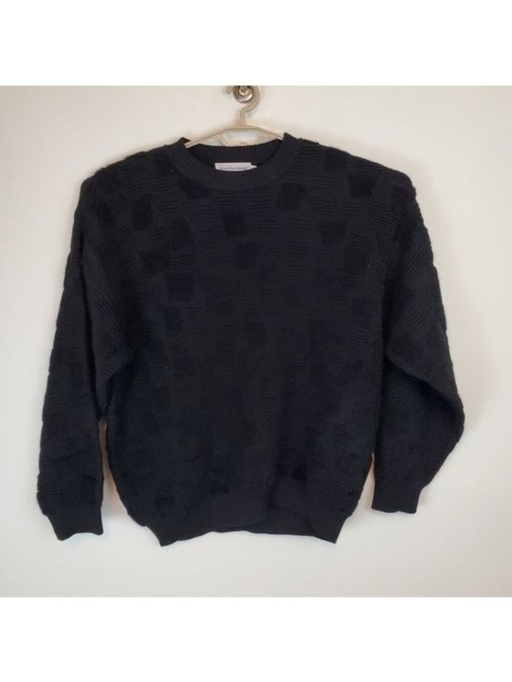 Beau Brummel vintage wool sweater textured knit crew neck